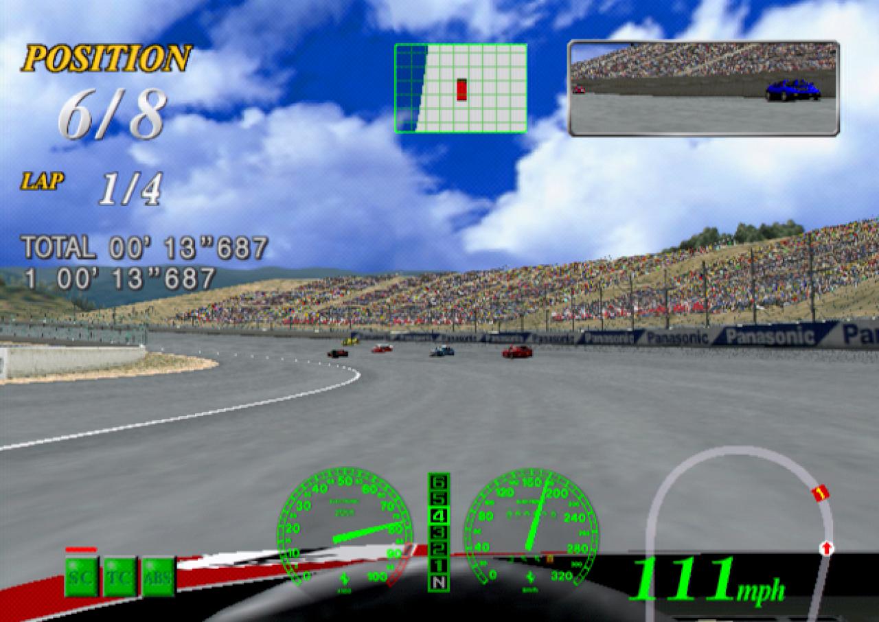 [12/09/2002] Mit 110 mph und 8.000 rpm geht's in die erste Kurve.